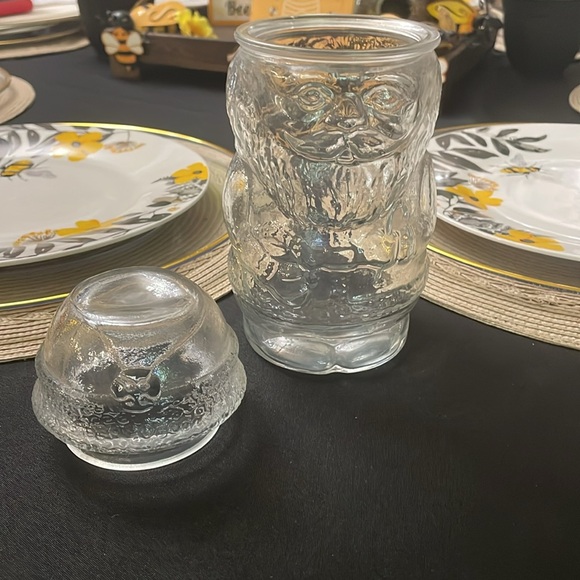 Libbey Canada Vtg Santa Glass Canister - Picture 2 of 5
